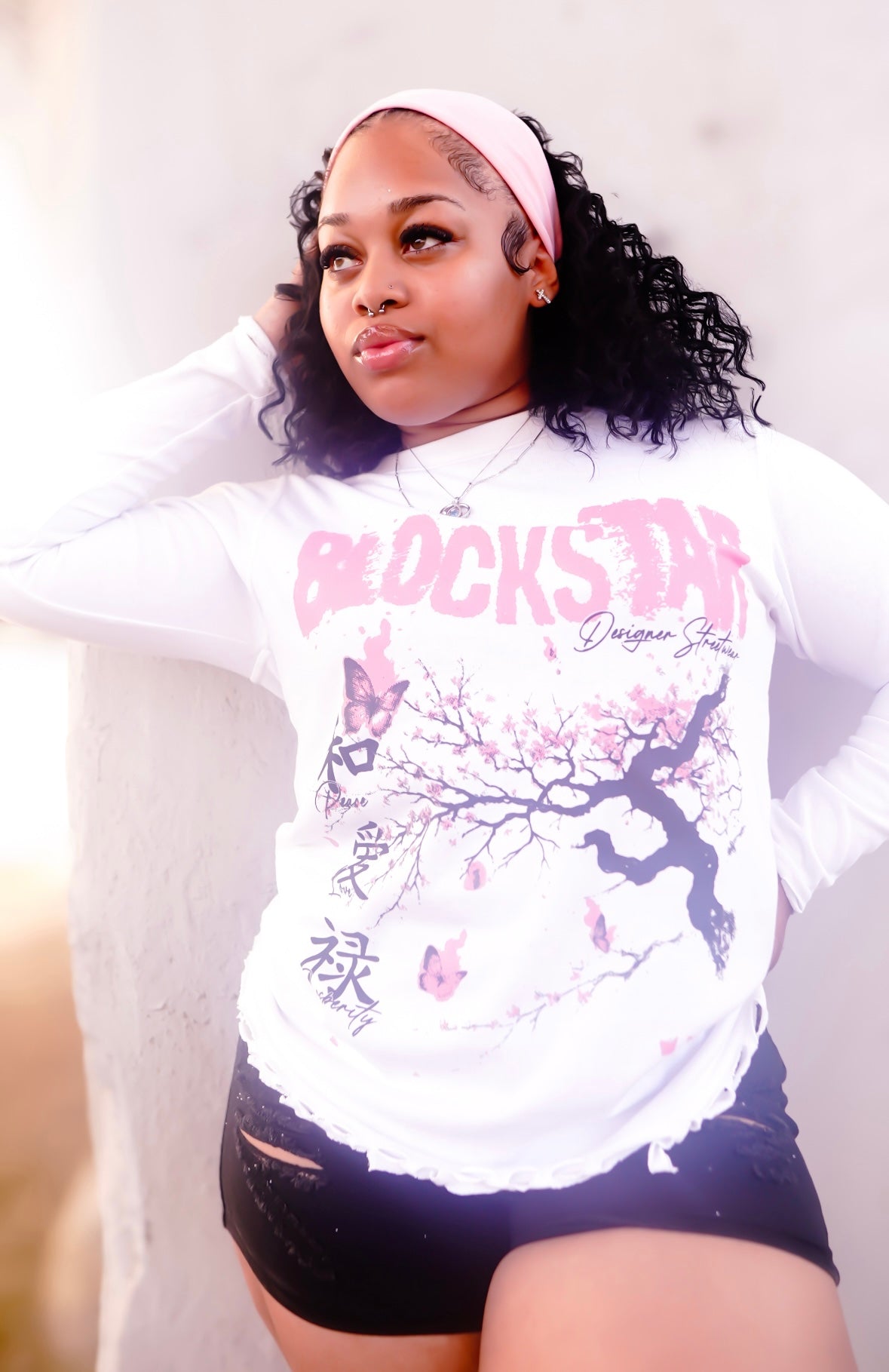 Pink Blossom Blockstar T-shirt